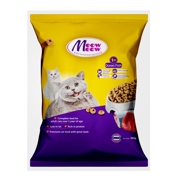 Thức ăn khô dinh dưỡng hoàn chỉnh dành cho mèo nhãn hiệu Meow Meow 500g     (Giá liên hệ)