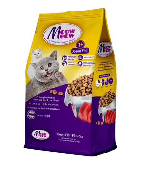 Thức ăn khô dinh dưỡng hoàn chỉnh dành cho mèo nhãn hiệu Meow Meow 1.5kg     (Giá liên hệ)
