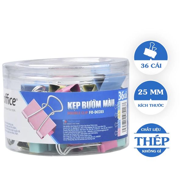Kẹp bướm màu Flexoffice 25mm FO-DCC03