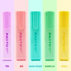 Bút dạ quang màu Pastel Thiên Long Flexoffice Pazto FO-HL009/VN - Bút dạ quang rửa được - Photocopy không làm mất nét chữ bên dưới