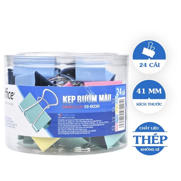 Kẹp bướm màu Flexoffice 41mm FO-DCC05 (FS)