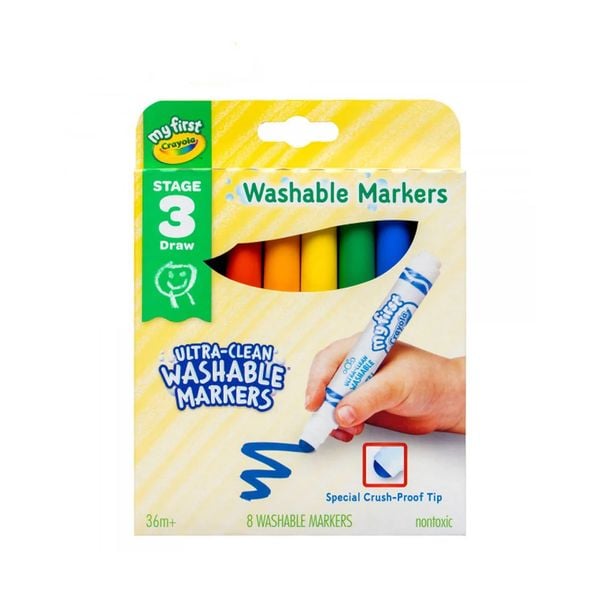 Bộ 8 màu bút lông có thể rửa được My First Crayola 8ct Ultra-Clean Washable Markers
