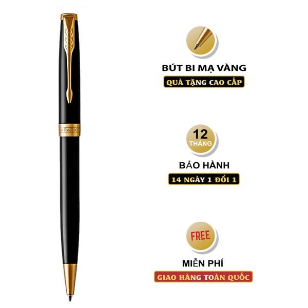 Bút bi cao cấp Parker Sonnet Đ-Black GT TB-1950784 - Mạ vàng 18k