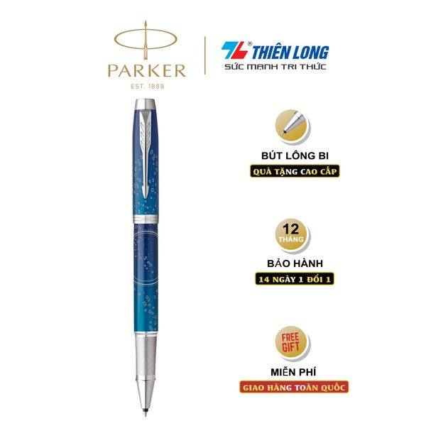 Bút lông bi Parker IM Special Edition Submerge Blue - Thép không gỉ - Ngòi 0.7mm - 2152993Z