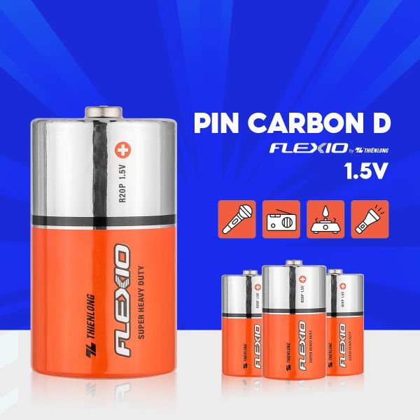 Lốc 2 Pin đại D Thiên Long Flexio BAC-R20/2