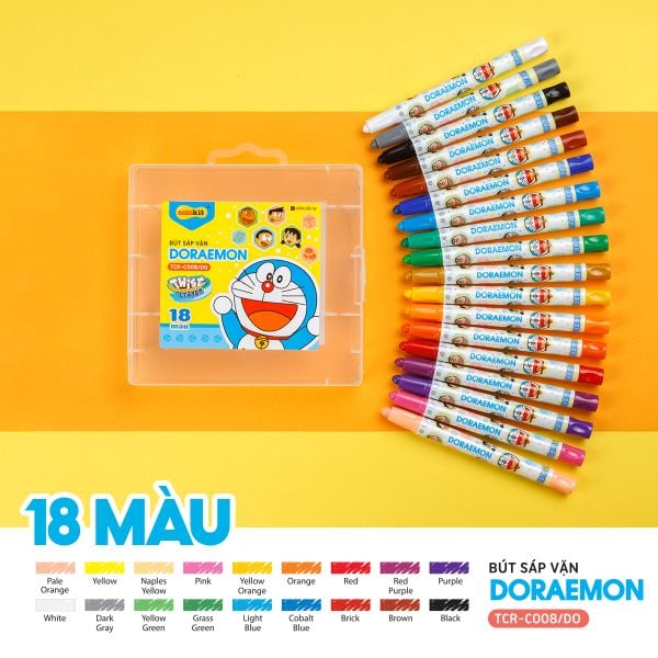 Bút sáp vặn 18 màu Thiên Long Colokit TCR-C008/DO