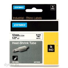 Nhãn in Dymo ống co nhiệt công nghiệp Rhino 12mm trắng 18055
