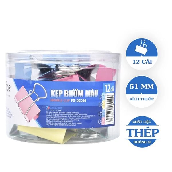 Kẹp bướm màu Flexoffice 51mm FO-DCC06 (FS)