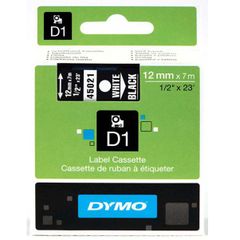 Nhãn in D1 12mm x 7m trắng trên đen S0720610