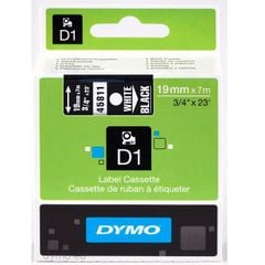 Nhãn in Dymo D1 19mm x 7m trắng trên đen S0720910