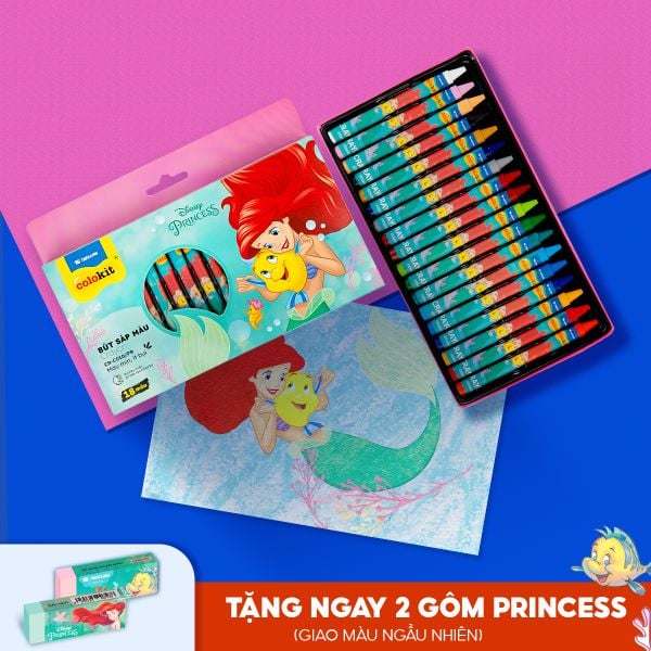 Bút sáp 18 màu Công chúa Ariel Disney Thiên Long Colokit CR-C010/PR