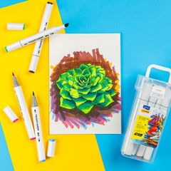 Bút dạ màu - bút marker 12 màu Thiên Long Colokit ART MARKER AM-C002 - Tặng sổ Sketch