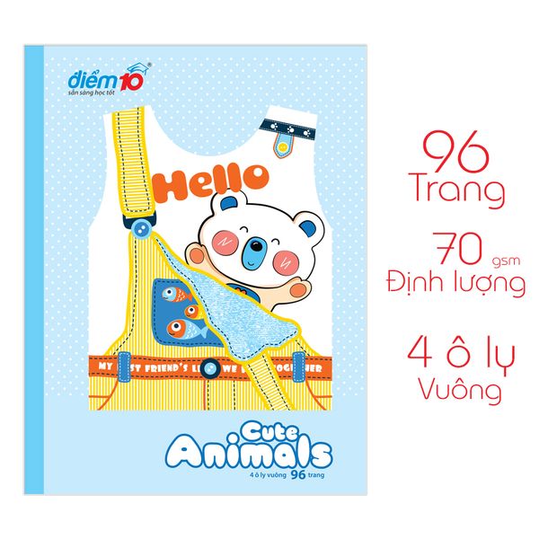 Tập học sinh 96 trang 4 ô ly vuông 70 gsm Điểm 10 TP-NB044 (hình ngẫu nhiên)