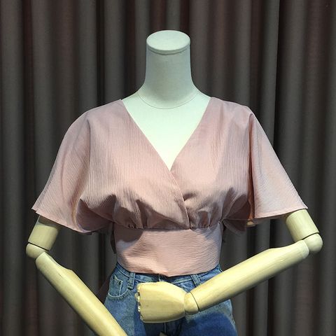  Áo Crop-Top Trơn Cổ Sâu 5311 