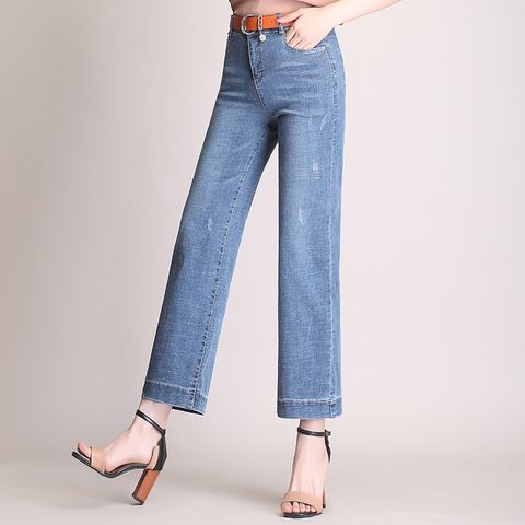  Quần Ống Rộng Culottes Jean Mềm Lưng Cao 5410 