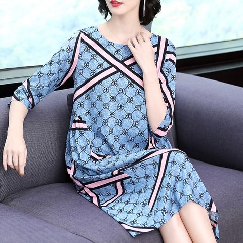  Đầm Maxi Suông In Họa Tiết 5641 