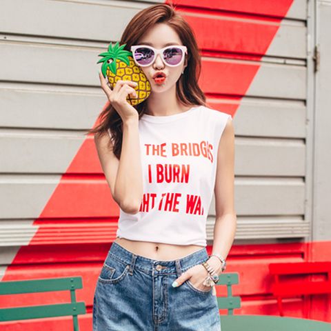  Áo Thun Crop-Top In Chữ 5718 