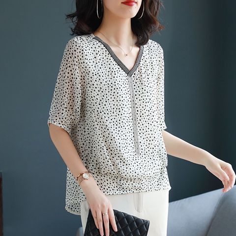  Áo High-Low Chấm Bi 5752 