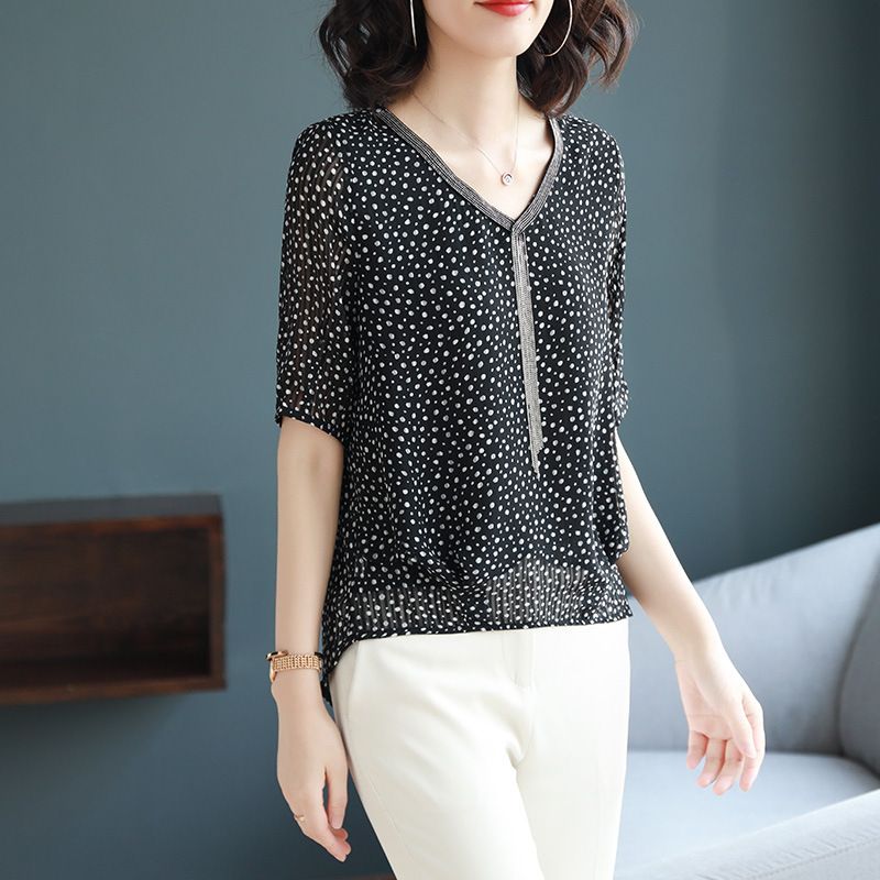 Áo High-Low Chấm Bi 5752