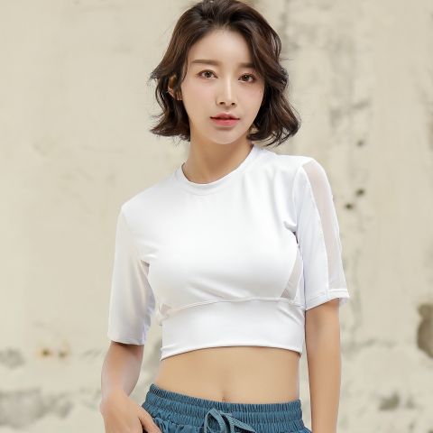  Áo Thun Crop-Top Trơn Thể Thao 5782 