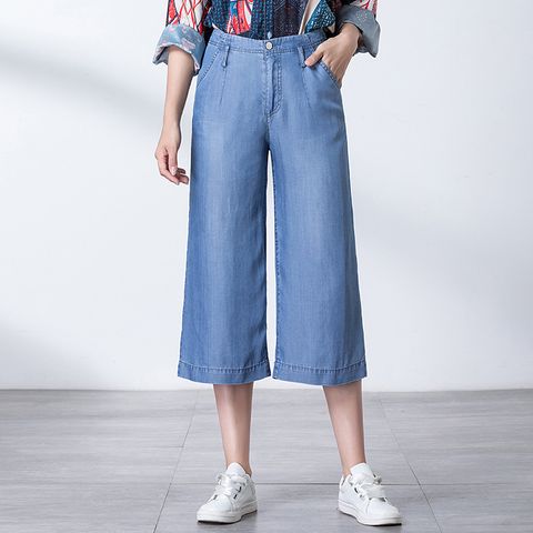  Quần Ống Rộng Culottes Jean Mềm 6047 