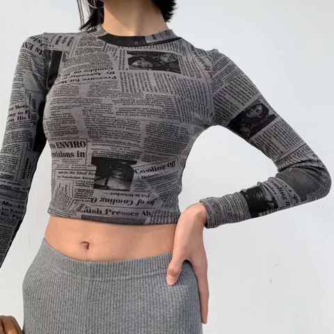  Áo Thun Croptop In Chữ 6064 (2 Màu) 