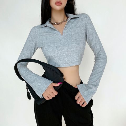  Áo Polo Croptop Tay Dài 6563 (3 Màu) 