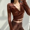 Áo Croptop Tay Dài Vạt Chéo 6578 (4 Màu)