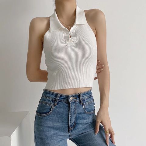  Áo Croptop Polo Cổ Yếm 6613 (4 Màu) 