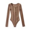 Áo Bodysuit Tay Dài Cổ Sâu 6619 (4 Màu)