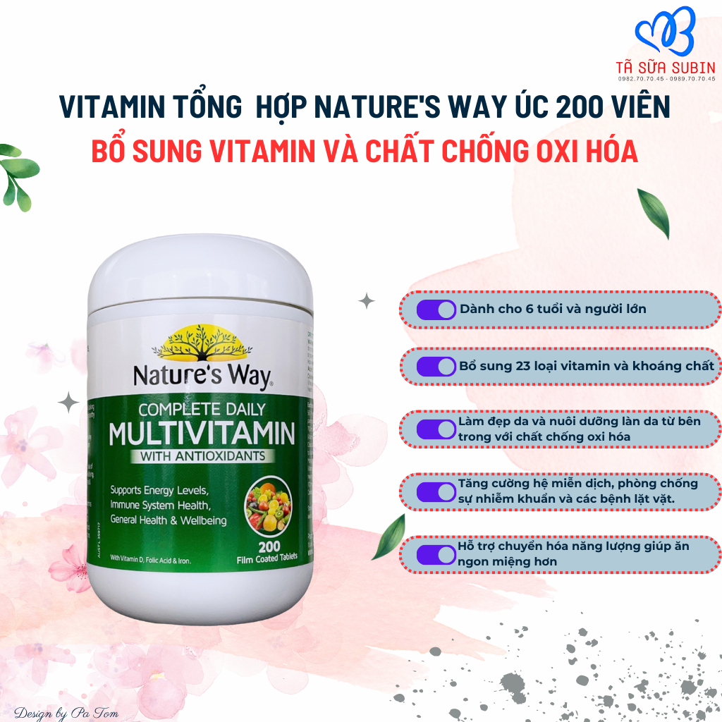 Vitamin Tổng Hợp Multivitamin Nature's way Úc 200v