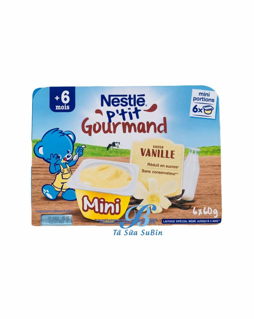 Lốc 6 Hộp Váng Sữa Nestle Pháp Vị Vani 60gr Cho Trẻ Từ 6 Tháng