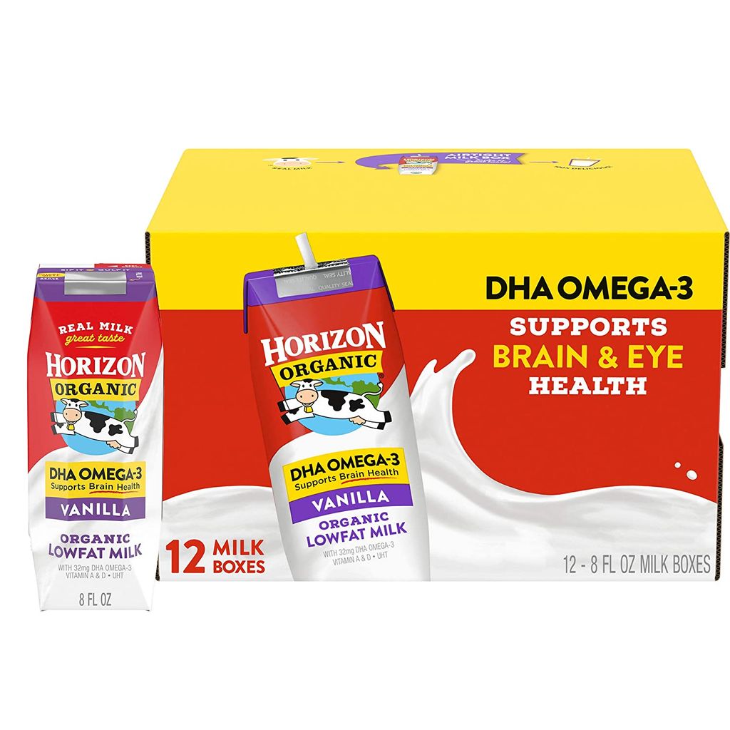 Thùng 12 Hộp Sữa Tươi Horizon Organic DHA Omega 3 Lowfat Mỹ 236ml Vị Vani