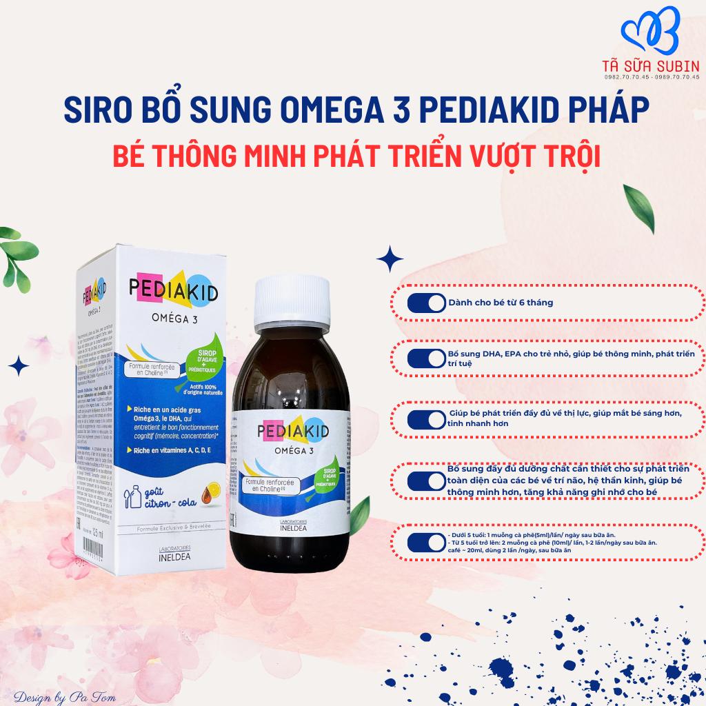 Siro Bổ Sung Omega 3 Pediakid 125ml (6 Tháng)