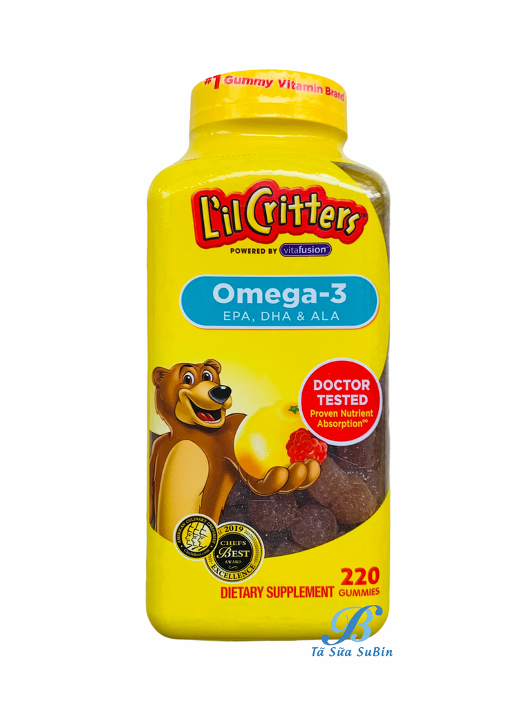 Kẹo Dẻo Bổ Sung Omega 3 L’IL Critters Immune Mỹ Cho Bé Từ 2 Tuổi (300v)