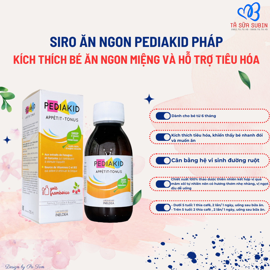 Siro Ăn Ngon Pediakid Appetit Tonus Pháp 125ml (6 Tháng)