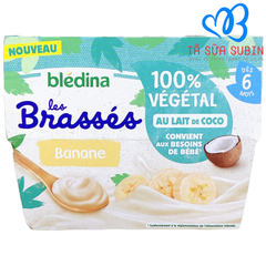 Lốc 4 Hộp Sữa Chua Dừa Bledina Pháp 95gr Vị Chuối