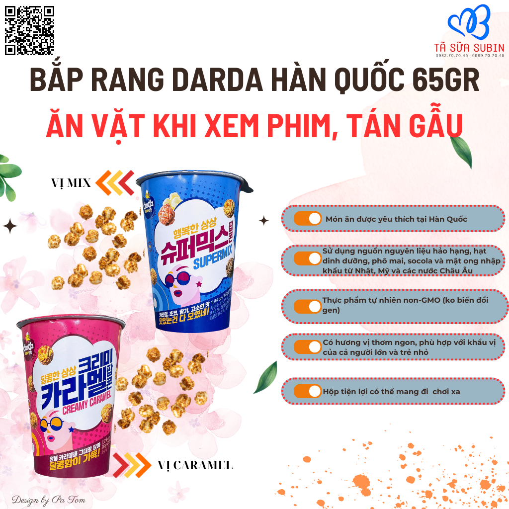 Bắp Rang Darda PopCorn Hàn Quốc 65gr