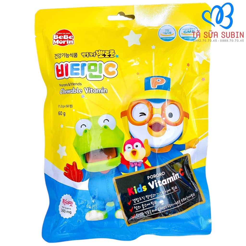 Kẹo Bổ Sung Vitamin C Pororo Hàn Quốc Vị Đào