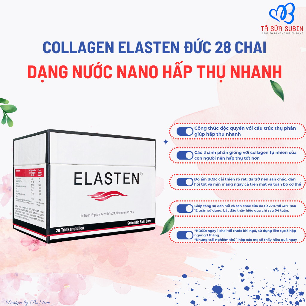 Collagen Elasten Đức 25ml x 28 Ống