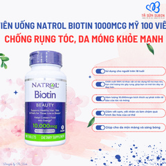 Viên uống mọc tóc Natrol Biotin 1000mcg Mỹ 100 viên