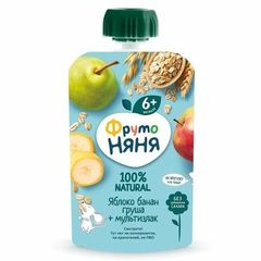 Trái Cây Nghiền Fruto Nga 90gr Vị Yến Mạch, Táo, Chuối Cho Bé Từ 6 tháng