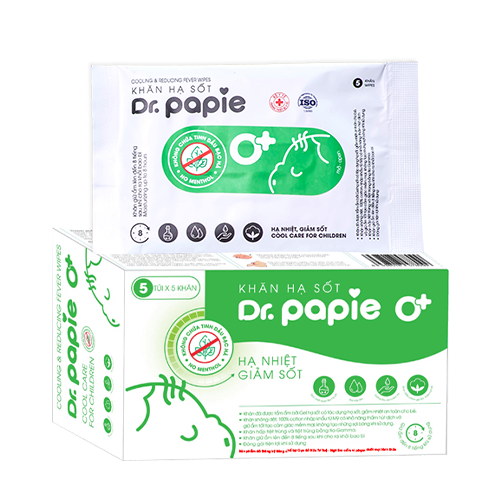 Khăn lau hạ sốt Dr.Papie 0+ (25 khăn)