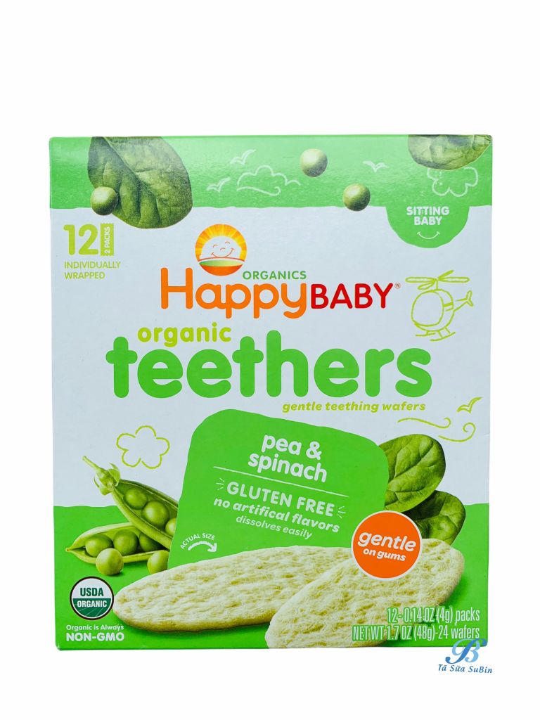 Bánh Gạo HappyBaby Organic Vị Rau Bina (48g)