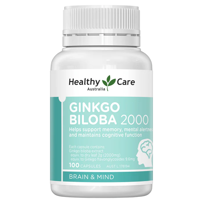 Viên Uống Bỗ Não HealthyCare Ginkgo Biloba 2000mg Úc 100 viên