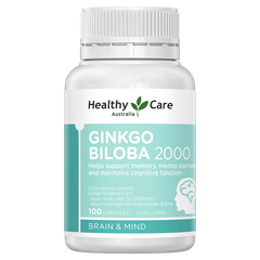 Viên Uống Bỗ Não HealthyCare Ginkgo Biloba 2000mg Úc 100 viên