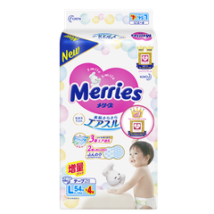 Tã Dán Merries Hàng Nội Địa Nhật Size L54 + 4 (9-14 ký)