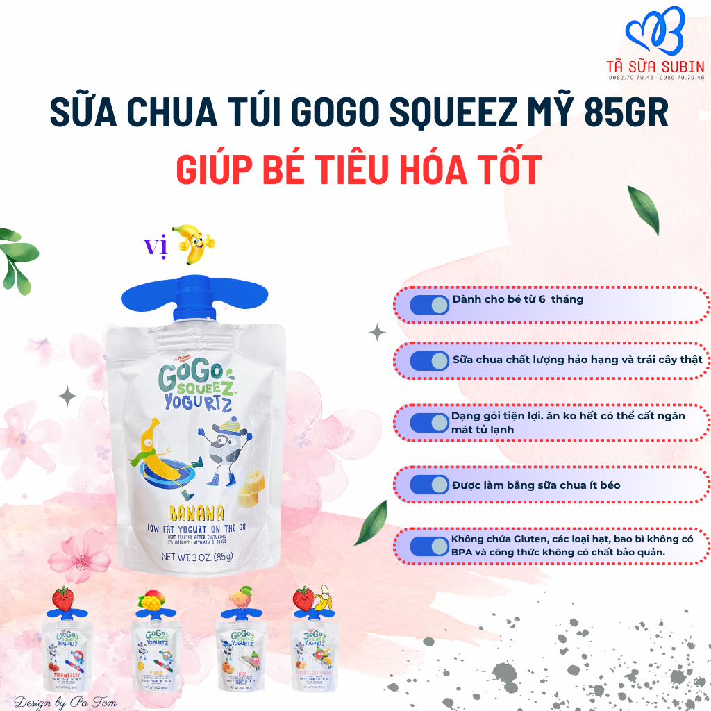 Sữa Chua Túi GoGo Squeez Yogurt Mỹ 85gr