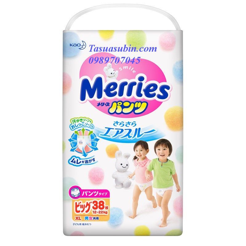 Tã Quần Merries Hàng Nội Địa Nhật Size XL38 (12-22 Kg)