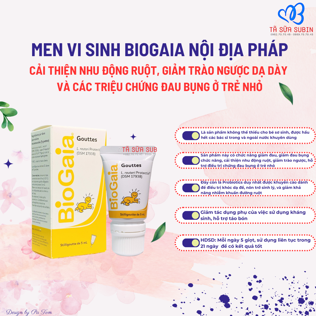 Men Vi Sinh Biogaia Trị Bón Và Tiêu Hóa Pháp 5ml